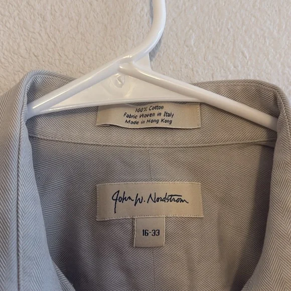 Men’s John W Nordstrom Grey Dress Shirt Size 16/33 - Picture 3 of 7